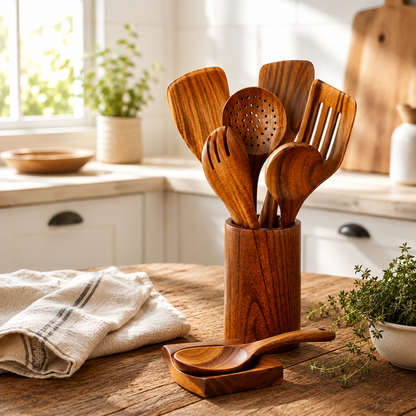 Bare Kitchen -  9PCS Teak Kitchen Utensils