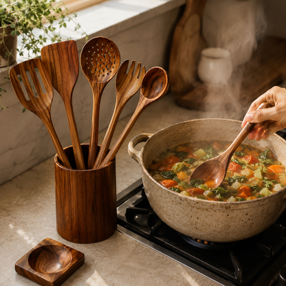 Bare Kitchen -  9PCS Teak Kitchen Utensils